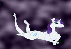 Size: 1013x711 | Tagged: safe, artist:killbeat, rarity, dragon, solo, species swap