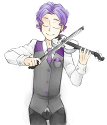 Size: 814x950 | Tagged: safe, artist:annie-aya, elusive, rarity, human, humanized, rule 63, solo, violin