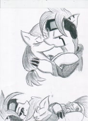 Size: 850x1170 | Tagged: safe, artist:digitaldomain123, applejack, oc, earth pony, pony, canon x oc, traditional art