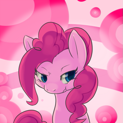 Size: 551x551 | Tagged: safe, artist:yutoraru, pinkie pie, earth pony, pony, pixiv, pouting, solo