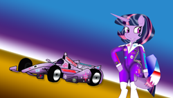 Size: 1280x720 | Tagged: safe, artist:odiz, derpibooru import, twilight sparkle, car, hasbro, indycar