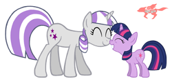 Size: 916x446 | Tagged: safe, artist:starfox-saiyan, derpibooru import, twilight sparkle, twilight velvet, female, filly, filly twilight sparkle, nuzzling, younger