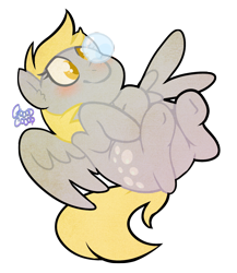 Size: 1206x1392 | Tagged: safe, artist:voraire, derpy hooves, pegasus, pony, bubble, cute, derpabetes, female, mare, solo