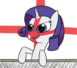 Size: 751x669 | Tagged: safe, anonymous artist, rarity, pony, unicorn, england, face paint, solo