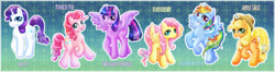 Size: 1600x425 | Tagged: safe, artist:magexp, derpibooru import, applejack, fluttershy, pinkie pie, rainbow dash, rarity, twilight sparkle, twilight sparkle (alicorn), alicorn, earth pony, pegasus, pony, unicorn, female, mane six, mare