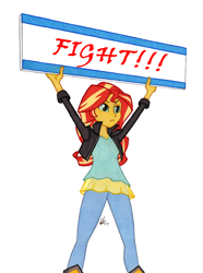 Size: 950x1278 | Tagged: safe, artist:manly man, edit, sunset shimmer, equestria girls, exploitable meme, female, meme, sign, solo, sunset's board