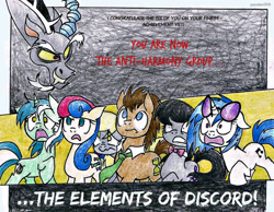 Size: 1698x1320 | Tagged: safe, artist:pandan009, bon bon, derpy hooves, discord, dj pon-3, doctor whooves, lyra heartstrings, octavia melody, sweetie drops, vinyl scratch, earth pony, pegasus, pony, unicorn, the return of harmony, background six, female, male, mare, stallion