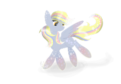 Size: 1024x713 | Tagged: safe, artist:red-velvety, derpy hooves, pegasus, pony, female, mare, rainbow power, rainbow power-ified, simple background, solo, transparent background