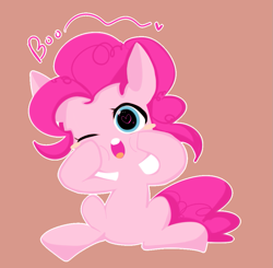 Size: 959x941 | Tagged: safe, artist:lessue, pinkie pie, pony, boo, cute, diapinkes, heart, heart eyes, sitting, solo, wingding eyes