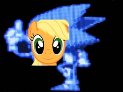 Size: 960x720 | Tagged: safe, applejack, earth pony, pony, creepy, female, fun is infinite, mare, sonic cd