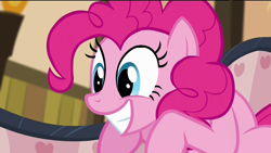 Size: 1920x1080 | Tagged: safe, edit, screencap, pinkie pie, earth pony, pony, pinkie apple pie, happy, solo