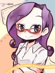 Size: 600x800 | Tagged: safe, artist:gyaheung, rarity, human, glasses, humanized, solo