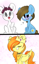 Size: 2629x4239 | Tagged: safe, artist:thieftea, oc, oc:aurryhollows, oc:dimi, pony, collar, cute, male, stallion, wings