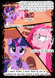 Size: 744x1052 | Tagged: safe, artist:mashuga31, derpibooru import, pinkie pie, twilight sparkle, earth pony, pony, fanfic:silent ponyville, comic, pinkamena diane pie