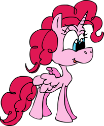 Size: 732x892 | Tagged: safe, artist:colossalstinker, pinkie pie, alicorn, pony, alicornified, pinkiecorn, race swap, solo, xk-class end-of-the-world scenario