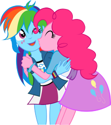 Size: 4413x4990 | Tagged: safe, artist:james li, derpibooru import, pinkie pie, rainbow dash, equestria girls, absurd resolution, clothes, female, kissing, lesbian, pinkiedash, shipping, skirt, wristband