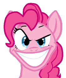 Size: 325x383 | Tagged: safe, artist:colossalstinker, pinkie pie, earth pony, pony, dreamworks face, female, mare, pink coat, pink mane, solo