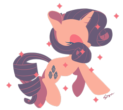 Size: 1264x1135 | Tagged: safe, artist:sion, rarity, pony, unicorn, eyes closed, limited palette, simple background, solo, sparkles, transparent background