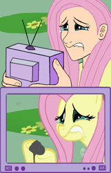 Size: 1020x1588 | Tagged: safe, artist:glue123, fluttershy, human, exploitable meme, human ponidox, humanized, light skin, meme, obligatory pony, tv meme