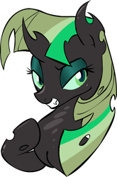 Size: 614x931 | Tagged: safe, artist:zev, derpibooru import, twilight sparkle, changeling, changelingified, green changeling