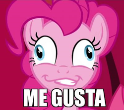 Size: 400x356 | Tagged: safe, edit, pinkie pie, earth pony, pony, pinkie apple pie, exploitable meme, me gusta, meme, solo