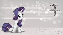 Size: 1920x1080 | Tagged: dead source, safe, artist:ahmedooy, artist:mysticalpha, rarity, pony, unicorn, bubble, cutie mark, sad, solo, vector, wallpaper