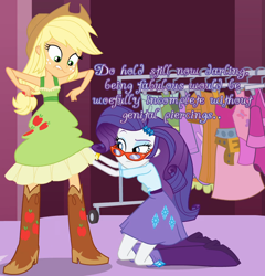 Size: 884x920 | Tagged: safe, edit, edited screencap, screencap, applejack, rarity, equestria girls, caption, cards against equestria girls, image macro, meme