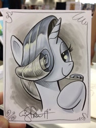 Size: 768x1024 | Tagged: safe, artist:andypriceart, rarity, pony, unicorn, grayscale, monochrome, solo, traditional art