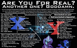 Size: 7680x4800 | Tagged: safe, artist:90sigma, artist:brisineo, nightmare moon, nightmare rarity, rarity, absurd resolution, birthday game, exploitable meme, meme, text, vulgar