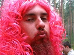 Size: 1280x960 | Tagged: safe, pinkie pie, human, beard, cosplay, duckface, irl, irl human, king of russian bronies, photo, rule 63, russian