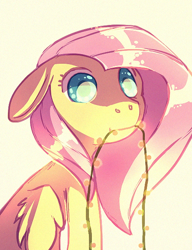 Size: 460x600 | Tagged: safe, artist:cappydarn, fluttershy, pegasus, pony, christmas, christmas lights, mouth hold, solo