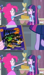 Size: 354x600 | Tagged: safe, derpibooru import, edit, edited screencap, screencap, pinkie pie, twilight sparkle, equestria girls, equestria girls (movie), action 52, clipboard, comic, duo, meme, pinkie's clipboard, screencap comic