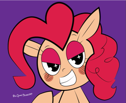 Size: 607x495 | Tagged: safe, artist:bickcomixx, pinkie pie, earth pony, pony, bedroom eyes, bust, portrait, solo