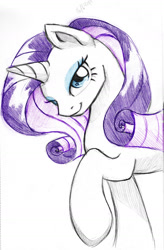 Size: 1024x1558 | Tagged: safe, artist:nothingspecialx9, rarity, pony, unicorn, female, mare, purple mane, solo, traditional art, white coat