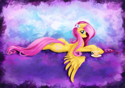 Size: 3200x2271 | Tagged: safe, artist:shaadorian, fluttershy, pegasus, pony, cup, flower, plot, solo