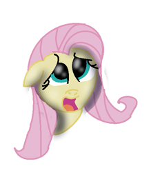 Size: 493x563 | Tagged: artist needed, safe, fluttershy, pegasus, pony, bust, cute, portrait, shading, simple background, solo