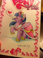 Size: 764x1024 | Tagged: safe, artist:katiecandraw, derpibooru import, pinkie pie, twilight sparkle, twilight sparkle (alicorn), alicorn, earth pony, pony, female, mare