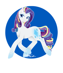 Size: 519x600 | Tagged: safe, artist:fuyusfox, rarity, pony, unicorn, female, horn, mare, multicolored mane, rainbow power, solo, white coat