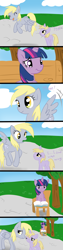 Size: 1500x6000 | Tagged: safe, artist:mutlu poni, derpy hooves, dinky hooves, twilight sparkle, pegasus, pony, book, comic, crying, female, mare