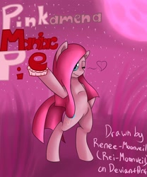 Size: 800x960 | Tagged: safe, artist:reneesdetermination, pinkie pie, pony, bipedal, facebook, heart, pinkamena diane pie, pinkamena maniac pie, solo, wink