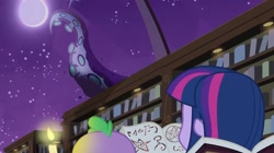 Size: 900x504 | Tagged: safe, artist:pixelkitties, derpibooru import, edit, edited screencap, screencap, spike, twilight sparkle, dog, equestria girls, equestria girls (movie), candle, cthulhu mythos, elder sign, female, lovecraft, male, moon, spike the dog, tentacles