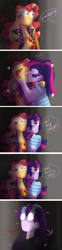 Size: 1280x5142 | Tagged: safe, artist:campeverfrees, sci-twi, starlight glimmer, sunset shimmer, twilight sparkle, better together, equestria girls, spoiler:eqg specials, alternate universe, blushing, comic, crying, eyes closed, female, kissing, lesbian, scitwishimmer, shimmerglimmer, shipping, sunsetsparkle