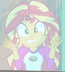 Size: 372x411 | Tagged: safe, screencap, sunset shimmer, equestria girls, legend of everfree, cropped, ouch, solo