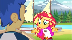 Size: 1100x618 | Tagged: safe, screencap, flash sentry, sunset shimmer, equestria girls, legend of everfree, out of context