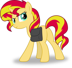 Size: 6886x6548 | Tagged: safe, artist:hourglass-vectors, sunset shimmer, pony, unicorn, equestria girls, equestria girls (movie), .svg available, absurd resolution, female, inkscape, mare, plot, ponyscape, saddle bag, simple background, solo, transparent background, vector, vector trace