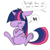 Size: 700x700 | Tagged: safe, artist:karpet-shark, derpibooru import, twilight sparkle, angry, bangs, filly, floppy ears, frown, hair over eyes, haircut, hidden eyes, manecut, scrunchy face, sitting, solo, speech bubble, tantrum, twily-daily