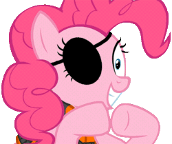 Size: 646x540 | Tagged: safe, pinkie pie, earth pony, pony, pinkie apple pie, animated, clapping, clopping, eyepatch, lifejacket, loop, solo