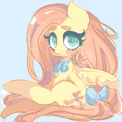 Size: 800x800 | Tagged: safe, artist:kay-ehm, fluttershy, pegasus, pony, female, mare, pink mane, solo, yellow coat