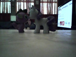 Size: 640x480 | Tagged: safe, artist:5raptor5, rarity, spike, female, irl, male, photo, shipping, sparity, straight, toy