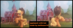 Size: 1580x598 | Tagged: safe, artist:balthazar147, applejack, earth pony, pony, blonde mane, custom, female, mare, orange coat, solo